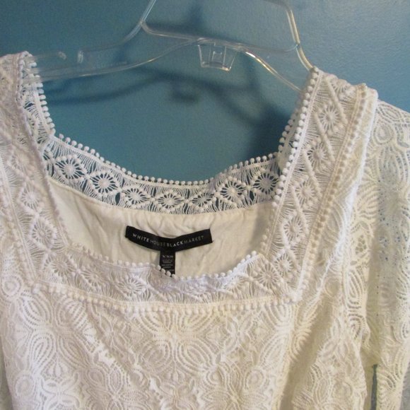 WHBM Bell-Sleeve Lace Peasant Blouse - Picture 6 of 11